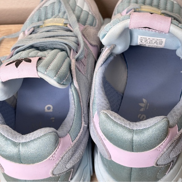 Adidas ZX Torsion Ash Purple & Teal Suede Lace Up Sneakers Size 9 - Picture 11 of 11
